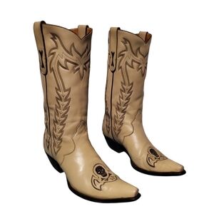 Liberty Boot Co. Leather Cowboy Western Boots Skull “Killaz” Women's Size 10.5B